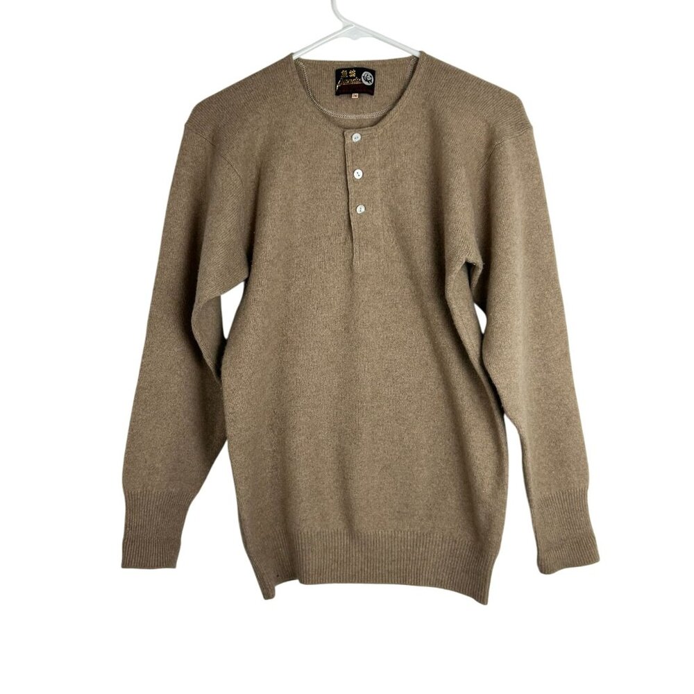 Vintage Panda Men's Size 36 Camel Sweater Pullover Cashmere & Lambs Wool Blend